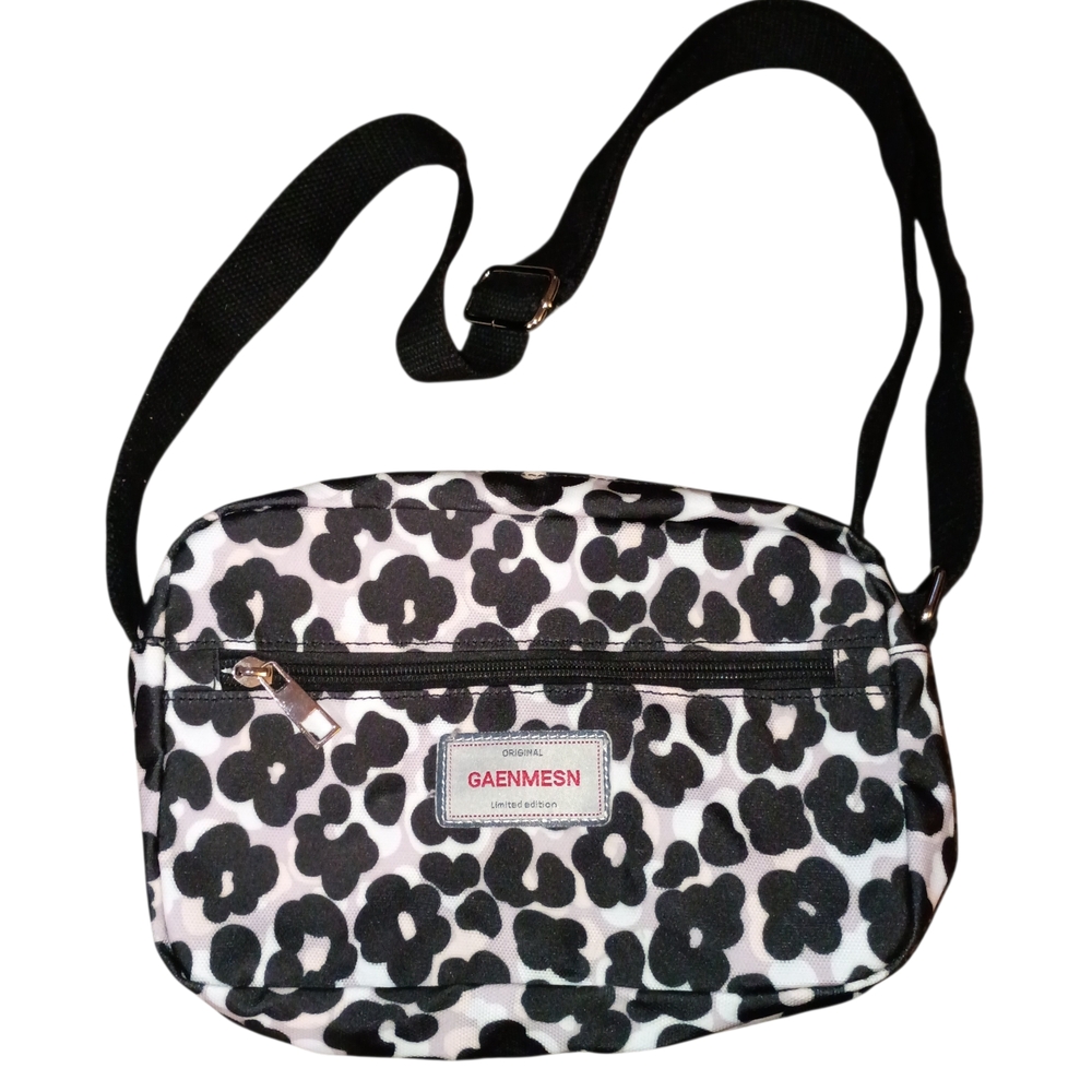 Black and White Floral Crossbody Bag